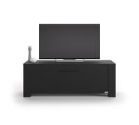 Credenza porta Tv con 2 ante Rachele, (126,5x45x45,8 cm), Nero Frassino