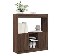 Credenza Rovere Marrone 92x33x100 cm in Legno Multistrato, Modern Wooden Sideboard with 4 Doors and 2 Shelves, Sturdy Storage Cabinet for Living Room, Dining Room, Bedroom, Office, Brown