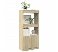 Credenza Rovere Sonoma 63x33x140 in Truciolato - Modern Wooden Sideboard Cabinet with 4 Doors and 2 Drawers for Living Room, Dining Room Storage - Rustic Brown Finish, Interior Design Furniture