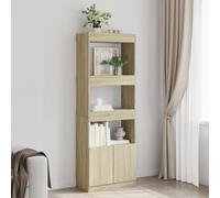 Credenza Rovere Sonoma 63x33x180 cm in Truciolato, Modern Wooden Sideboard with 3 Shelves, Sturdy Storage Cabinet for Living Room & Dining Room, Elegant Home Decor Furniture