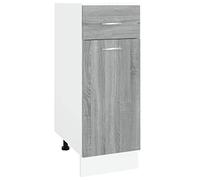 Credenza Soggiorno Mobile Cucina Dispensa Mobiletto Bagno Salvaspazio Mobile da Cucina - Mobile con Cassetto Grigio Sonoma 30x46x81,5 Legno Multistrato per Camera Da Letto Cucina Bagno Esterno