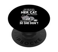 Credeva di potere, ma il suo gatto era addormentato sul grembo PopSockets PopGrip Adesivo