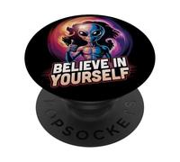 Credi in te stesso Alien UFO Motivazione Inspirazione PopSockets PopGrip Adesivo
