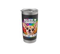 Credi in Te Stesso con Ironia e Umorismo Canino Bicchiere termico in acciaio inox doppia parete