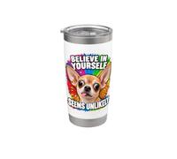 Credi in Te Stesso con Ironia e Umorismo Canino Bicchiere termico in acciaio inox doppia parete