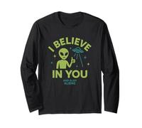 Credo in Te, e Anche in Alieni, Divertente UFO Maglia a Manica