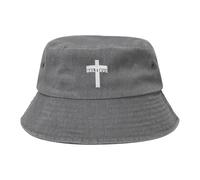 Credo nella Croce di Gesù Unisex Cotone Secchio Cappelli Traspirante Cappello da Sole Pieghevole Bucket Hat per Spiaggia All'Aperto Pesca