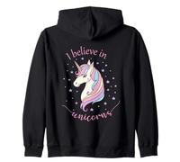 Credo nelle magiche stelle fantasy degli unicorni Felpa con Cappuccio
