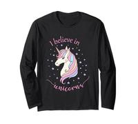 Credo nelle magiche stelle fantasy degli unicorni Maglia a Manica