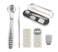 Credo Per Pedicure, Tagliacalli In Acciaio Inossidabile, Professionali Raschietto Per Piedi, Kit Per Pedicure Raschietto, Calli Piedi Rimozione, Taglia Calli e Duroni con Custodia e 10 Lame, Argento