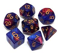 CREEBUY, Set di dadi neri e dorati sfumati per Dungeon e Dragons, Warhammer, D&D, giochi di ruolo, giochi da tavolo