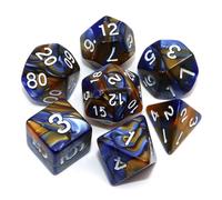 CREEBUY Set di dadi poliedrici D&D con colori blu e oro per Dungeon and Dragons Pathfinder RPG Dice con custodia per dadi