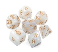 CREEBUY Set di dadi poliedrici per giochi di ruolo Dungeon and Dragons, D&D Pathfinder MTG, colore bianco perlato