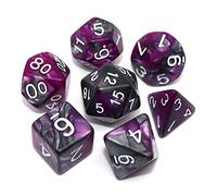 CREEBUY, Set di dadi viola e argento per dungeon e dragons, set di 7 dadi per giochi di ruolo