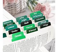 Creechwa Linguette bibliche per lo studio della Bibbia protestante, linguette con indice verde anti-strappo per capitoli biblici, linguette bibliche simil-plastica, linguette bibliche antirughe per