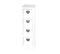 CREEDWOOD Armadio a forma di cuore, in legno massiccio, 72 cm, 4 cassetti, cassettiera in legno, corridoio con cassetti, sala da pranzo, armadietto