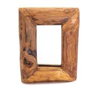 CREEDWOOD Specchio da Parete Base C | 40x31cm, Legno Massiccio | Specchio in Legno Naturale, Specchio da Ingresso, Specchio da Bagno Rettangolare