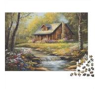 Creek And Fiori Delizioso cottage nella Forestaa 1000pcs (75x50cm) Puzzle Adatto Per Adulti E Folla Dai 14 Anni in Su