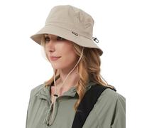 Creekstone Cappello da Pescatore Impermeabile Cappello da Pioggia Cappelli da Sole per Donne Uomini Protezione UV Pieghevole Estivo UPF50 per Escursionismo (IT, Testo, Taglia Unica, Beige)