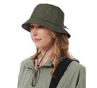 Creekstone Cappello da Pescatore Impermeabile Cappello da Pioggia Cappelli da Sole per Donne Uomini Protezione UV Pieghevole Estivo UPF50 per Escursionismo (IT, Testo, Taglia Unica, Verde Militare)