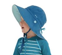 Creekstone Cappello da Sole per Bambini Protezione UV UPF 50+, Reversibile Cappello Estivo Nuoto da Spiaggia, Patta per il collo Tesa Larga Ragazze e Ragazzi (IT, Età, 1 anno, 3 anni, Blu Lago)