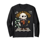 Creep It Crypto Divertente Bitcoin Halloween Fantasma Design Maglia a Manica