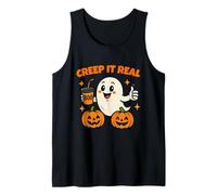 Creep It Real Funny Halloween Cute Ghost And Pumpkin Canotta