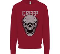 Creep Umano Teschio Gotico Musica Rock Metallo Bambini Felpa Maglione