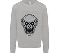 Creep Umano Teschio Gotico Musica Rock Metallo Bambini Felpa Maglione