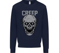 Creep Umano Teschio Gotico Musica Rock Metallo Bambini Felpa Maglione