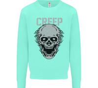 Creep Umano Teschio Gotico Musica Rock Metallo Bambini Felpa Maglione