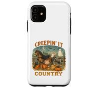 Creepin’ It Country Cute Farm Halloween Animals Custodia per iPhone 11