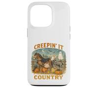 Creepin’ It Country Cute Farm Halloween Animals Custodia per iPhone 13 Pro