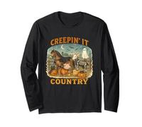 Creepin’ It Country Cute Farm Halloween Animals Maglia a Manica