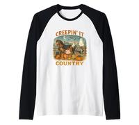 Creepin’ It Country Cute Farm Halloween Animals Maglia con Maniche Raglan