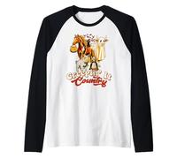 Creepin' It Country Funny Halloween Farm Art Maglia con Maniche Raglan