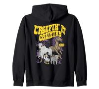 Creepin' It Country Spooky Farm Animal Halloween Art Felpa con Cappuccio