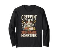 Creepin It Real con i Miei Mostri di Terza elementare Mummia Halloween Maglia a Manica