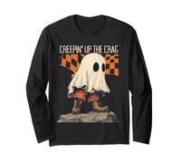 Creepin Up The Crag Divertente Halloween Fantasma Escursioni Arrampicata Maglia a Manica