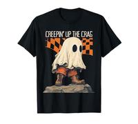 Creepin Up The Crag Divertente Halloween Fantasma Escursioni Arrampicata Maglietta