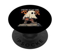 Creepin Up The Crag Divertente Halloween Fantasma Escursioni Arrampicata PopSockets PopGrip Adesivo