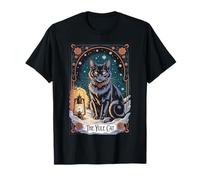 Creepma Vintage Folklore Yule Cat Tarocchi Carta Cottagecore Maglietta