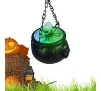 Creepy Boiling Potion Prop: The witch cauldron glows with flashing colorful
