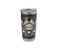 Creepy Carino Coniglio Alt Goth Grunge Emo Vintage Horror Coniglio Bicchiere termico in acciaio inox doppia parete