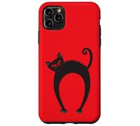 CREEPY CARINO GATTO NERO Halloween Felino Gattino Occhi Rossi Custodia per iPhone 11 Pro Max