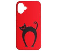 CREEPY CARINO GATTO NERO Halloween Felino Gattino Occhi Rossi Custodia per iPhone 16 Plus