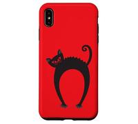 CREEPY CARINO GATTO NERO Halloween Felino Gattino Occhi Rossi Custodia per iPhone XS Max