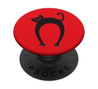 CREEPY CARINO GATTO NERO Halloween Felino Gattino Occhi Rossi PopSockets PopGrip Adesivo