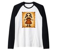 Creepy Carino Halloween Doll Art Maglia con Maniche Raglan