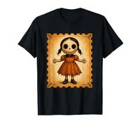 Creepy Carino Halloween Doll Art Maglietta